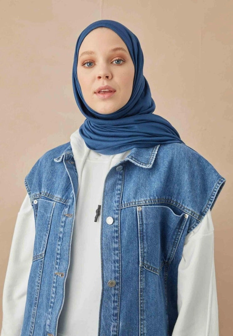 Jersey Schal Gece Mavisi