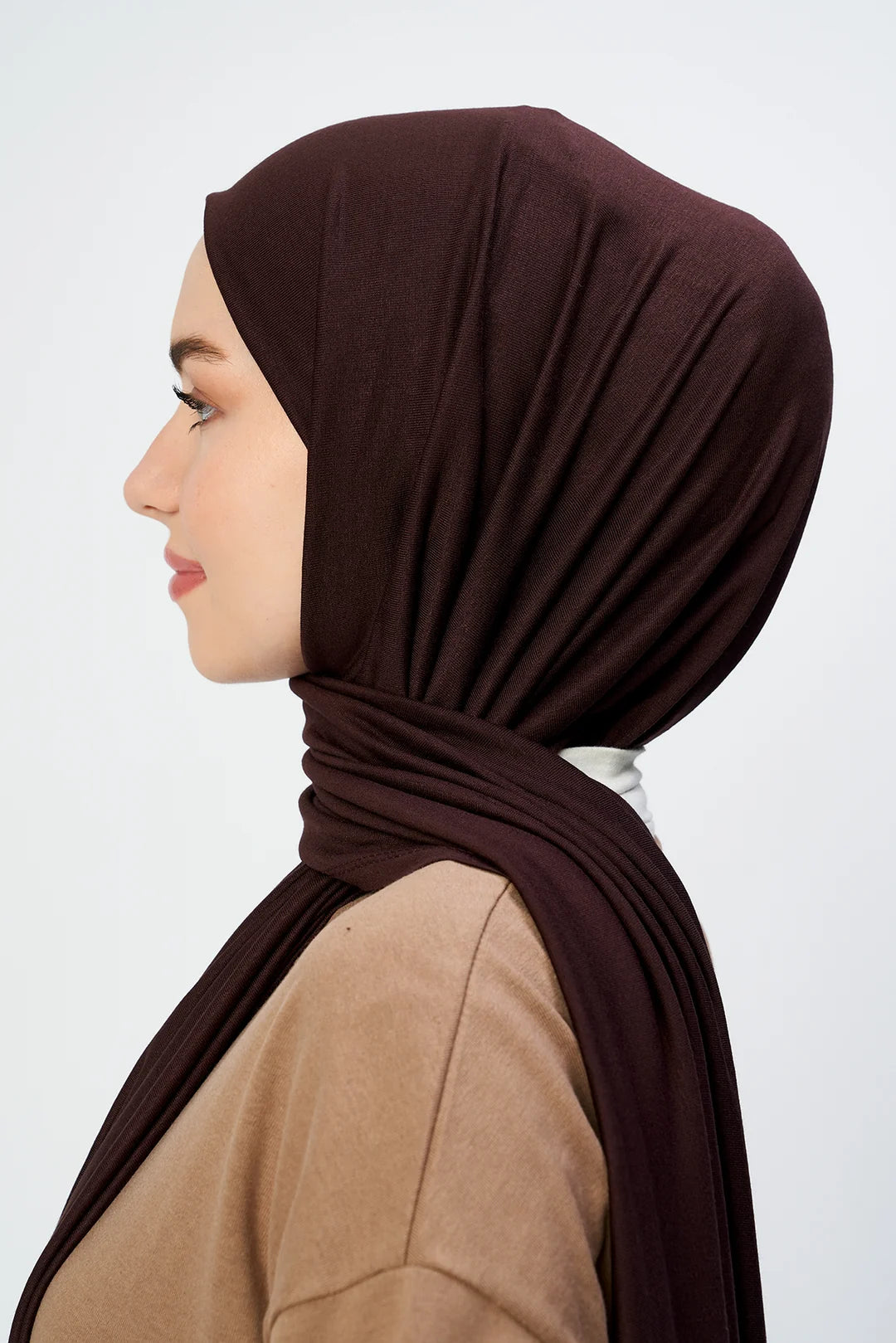 Jersey Schal Dunkelbraun