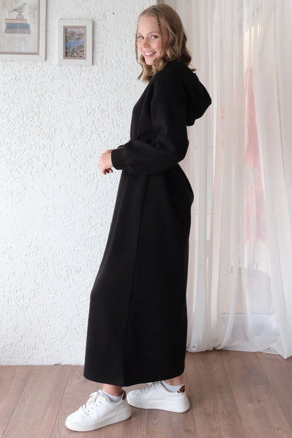 Sweatshirtkleid mit Bindegürtel