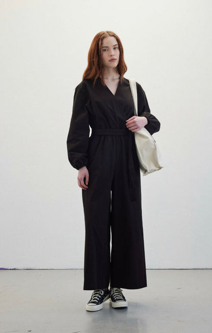 Oversize-Jumpsuit aus Gabardine